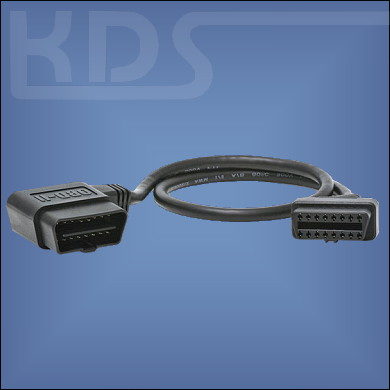 OBD-2 Verlängerung Kabel D-1 / 0.6m - HiQ - (J1962 M-F)  //  gewinkelter Stecker