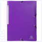 Preview: 3 Flap Folder with Straps Opaque PP A4 - purple