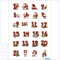 Preview: Herma Sticker 'Adventskalenderzahlen'