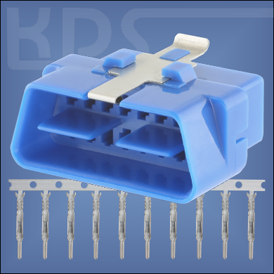 OBD-2 Connector 17-4 - (J1962 Typ B, 24V male) - blue