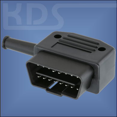OBD-2 Connector 26-PVC - (J1962 Typ A, 12V male) - Right Angled - with 35mm PVC Strain relief