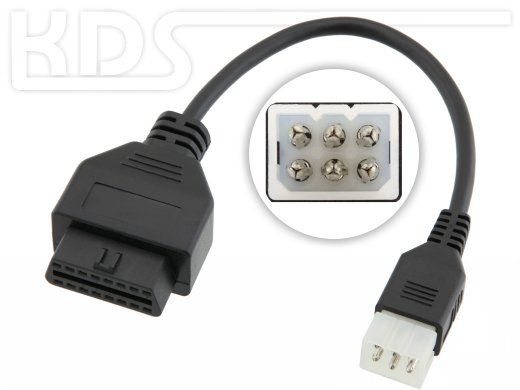 OBD Adapter Aprilia (6-pin) to OBD2-Socket