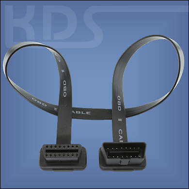 OBD-2 Extension Cable P-1 / 0.6m - (J1962 M-F) // flat angled connector