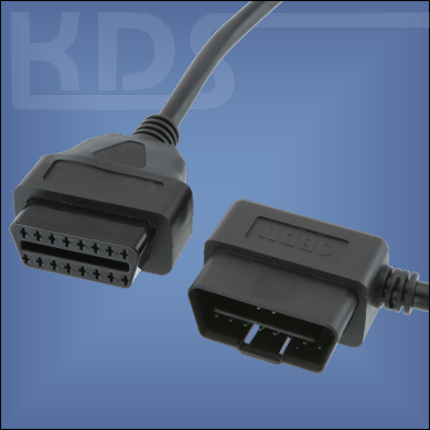 OBD-2 Extension Cable K-1 / 0.3m - (J1962 M-F) // angled connector