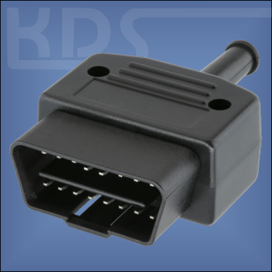 OBD-2 Connector 44-PVC - (J1962 Typ A, 12V male) - with 35mm PVC Strain relief
