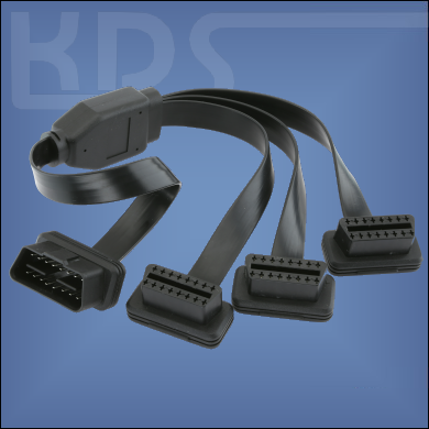 OBD-2 Verlängerung Kabel M-15 / 15.0m - HiQ Plus - (J1962M Typ B - F) //  für 24V