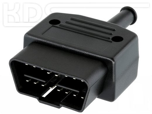 OBD-2 Connector 43-PVC - (SAE J1962 Typ B) - with 35mm PVC Strain relief