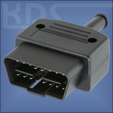 OBD-2 Connector 43-PVC - (J1962 Typ B, 24V male) - with 35mm PVC Strain relief