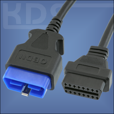 OBD-2 Extension Cable M-0 / 0.5m - HiQ Plus - (J1962M Typ B - F)  //  for 24V