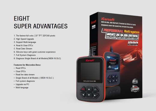 iCarsoft i980 für Mercedes Benz / Smart - OBD Diagnosegerät