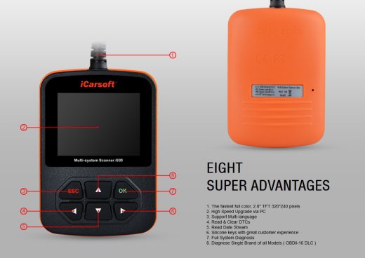 iCarsoft i930 für Landrover / Jaguar - OBD Diagnostic Tool