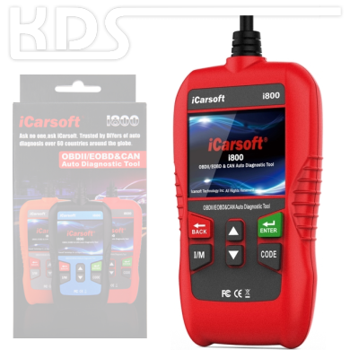 iCarsoft i800 AUTO OBDII/EOBD Scanner - in ROT