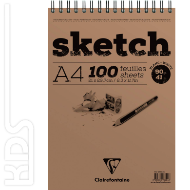 Drawing pad A4, Clairfontaine Graf'It, 100 sheets, 90g / m², double spiral