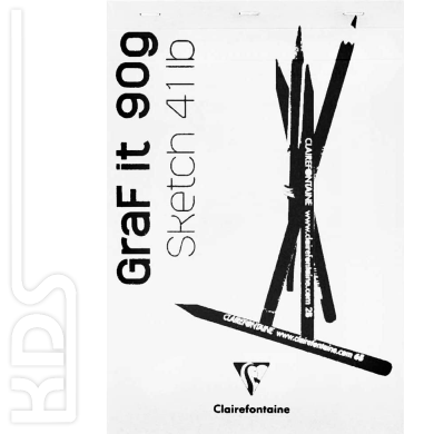 Zeichenblock A4, Clairfontaine Graf'It, 80 Blatt, 90g/m²