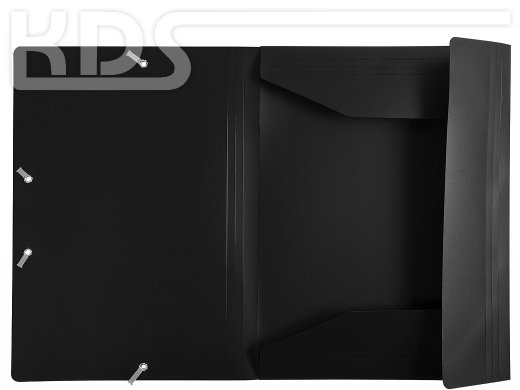 3 Flap Folder with Straps Opaque PP A4 - black