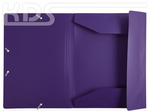 3 Flap Folder with Straps Opaque PP A4 - purple