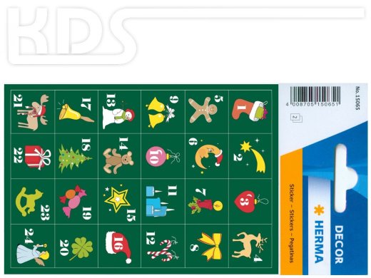 Herma Stickers 'Advent Calendar Numbers', glittery