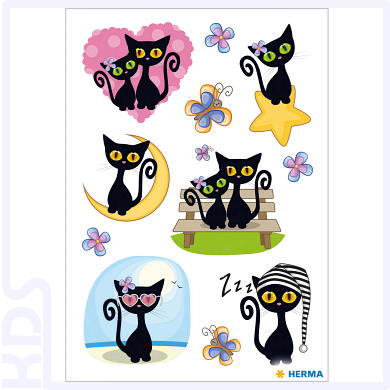 Herma Sticker 'Cute Cat', Folie beglimmert