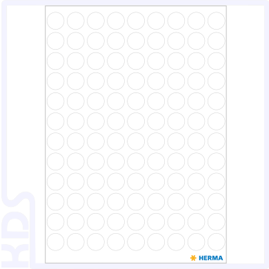 Herma Colour Dots, Ø  8mm, round, white