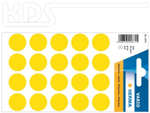 Herma Colour Dots, Ø 19mm, round, yellow