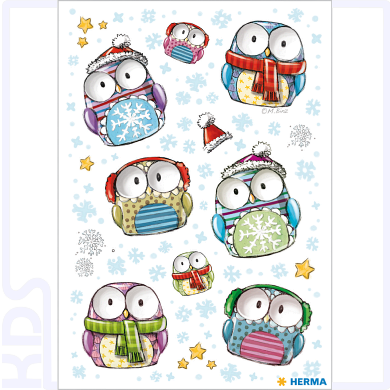 Herma Magic Sticker 'Winter Eulen', 3D Wackelaugen