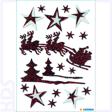 Herma Magic Sticker 'Schlittenfahrt', glittery