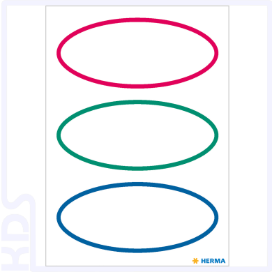 Herma Vielzwecketiketten oval 36 x 74 mm, rot/grün/blau