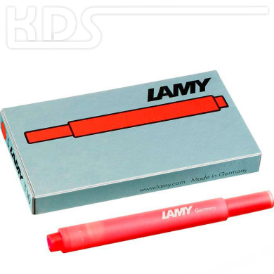 LAMY ink cartridges T10, pack of 5, red