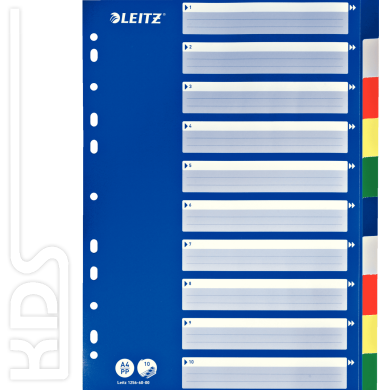 Register A4, blanko, 10-teilig, PP, Leitz 1256-60-00