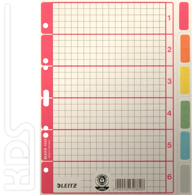 Register A5, blanko, 6-teilig, Karton, Leitz 4355-00-85