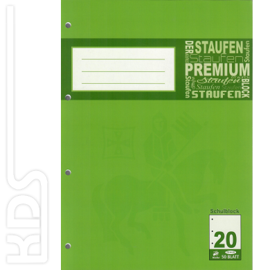 School pad A4 blank (ruling 20), Staufen, 50 sheets, 90g / m²