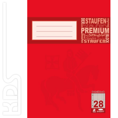 Schulblock A4 kariert (Linieatur 28), Staufen, 50 Blatt, 90g/m²