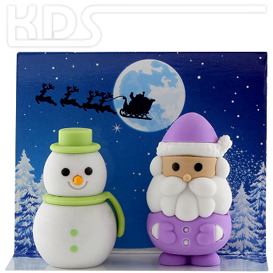 Eraser ''Santa & Olaf''  -  Trendhaus 940537, PURPLE