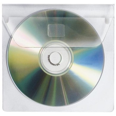Veloflex CD / DVD case - PP - self-adhesive - crystal clear - 1 piece