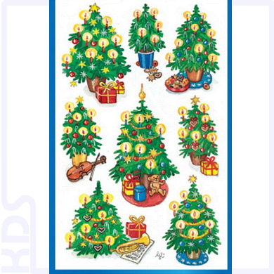 Z-Design Sticker 'Weihnachtsbäume', beglimmert
