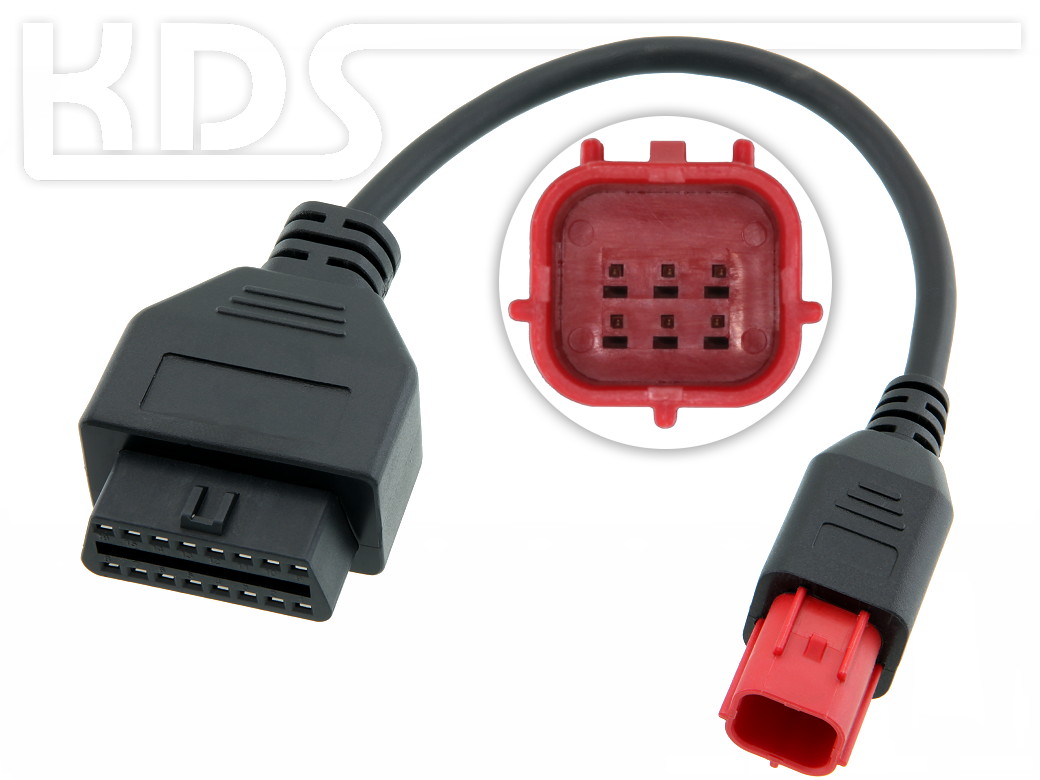 OBD Adapter Euro5 for Motorcycle 6 Pin to OBD2 (K-Line + CAN-Bus) - KDS  OnlineShop