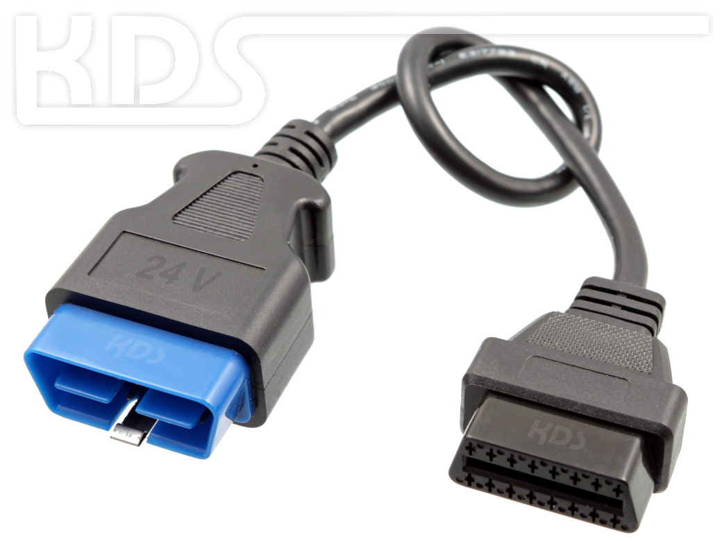 OBD-2 Extension Cable M / 0.4m - HiQ - (J1962M Typ B - F) // for 24V - KDS  OnlineShop