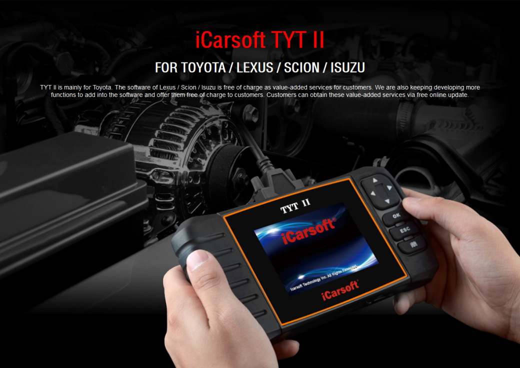 i905 iCarsoft Toyota Lexus OBD II Pro Diagnostic Scanner ABS Airbag Engine 