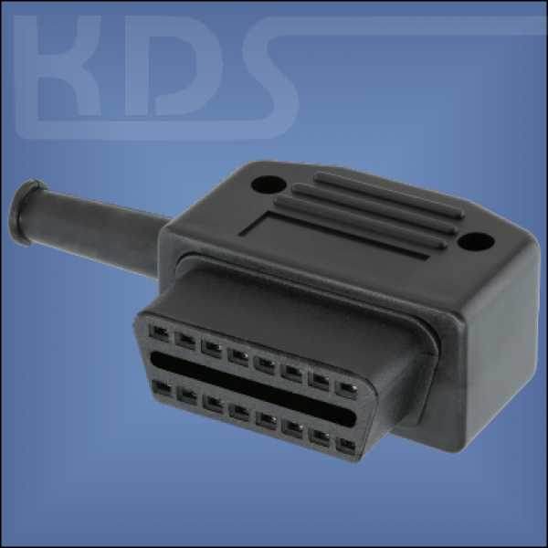OBD-2 Socket-Connector J-PVC - (SAE J1962 female)  - Right Angled