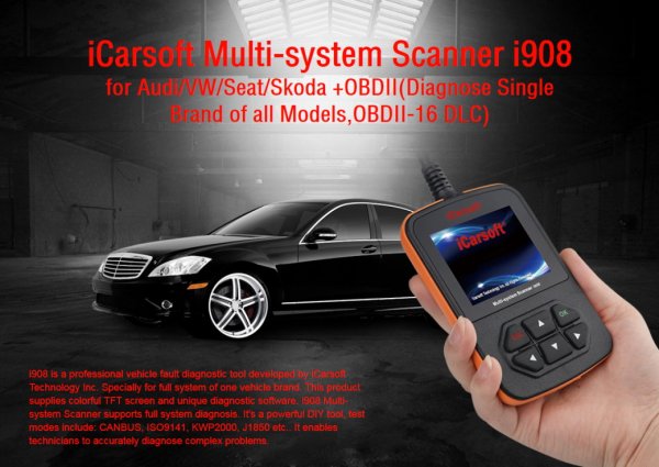 iCarsoft i908 for VAG (VW, Audi, Skoda, Seat) - OBD Diagnostic Tool