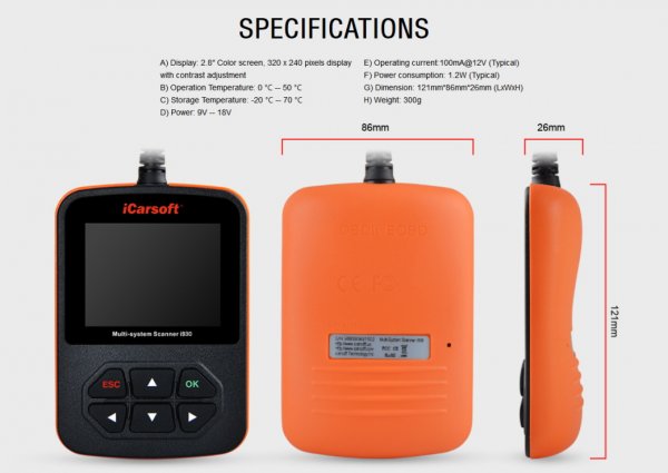 iCarsoft i930 für Landrover / Jaguar - OBD Diagnostic Tool