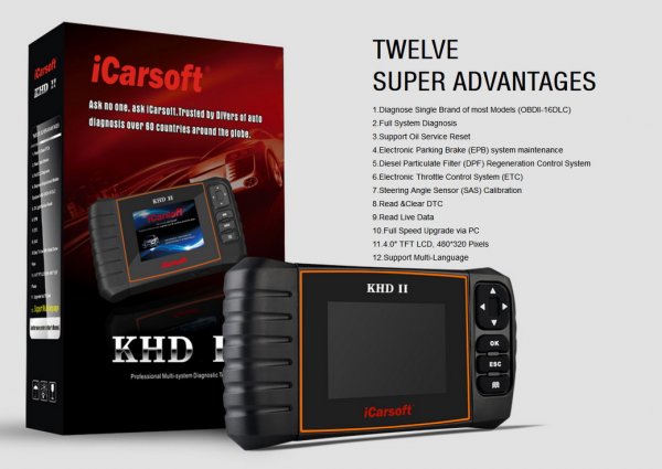 iCarsoft KHD II for Kia, Hyundai, Daewoo