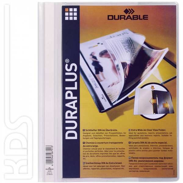 Durable Schnellhefter / Angebotshefter DuraPlus, DIN A4, weiß