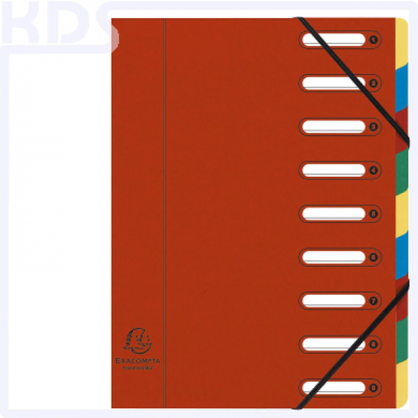 Organization folder 9 compartments - Exacompta 5309E - red