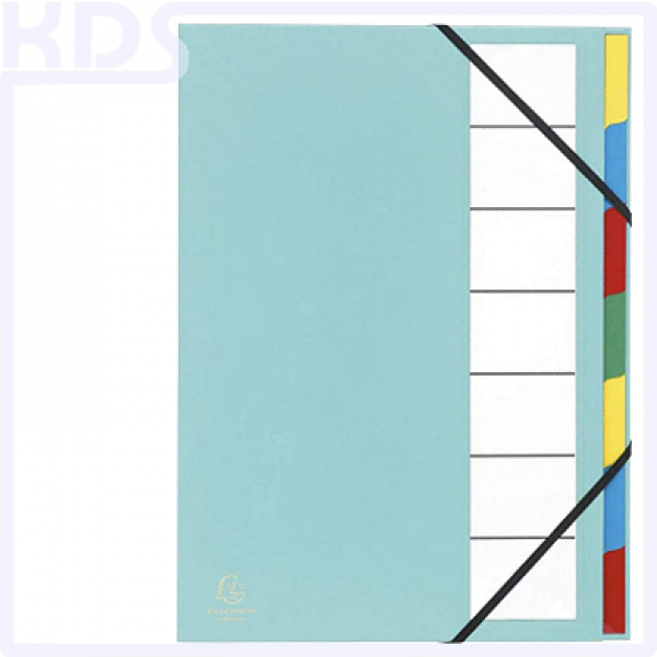 Organization folder 12 compartments - Exacompta 55340E - turquoise