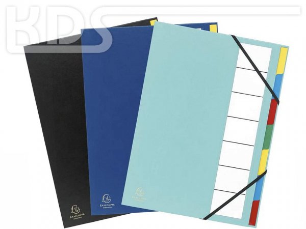 Organization folder 12 compartments - Exacompta 55340E - turquoise