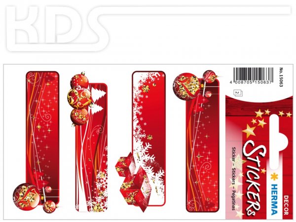 Herma Gift Stickers red, glittery