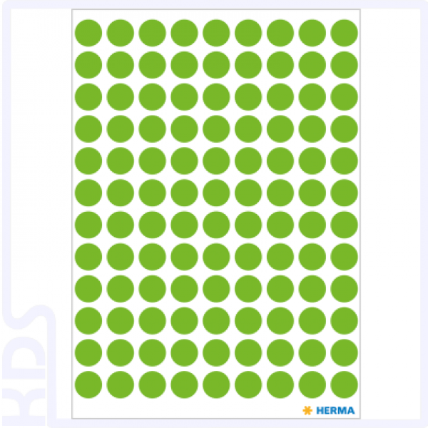 Herma Colour Dots, Ø  8mm, round, green