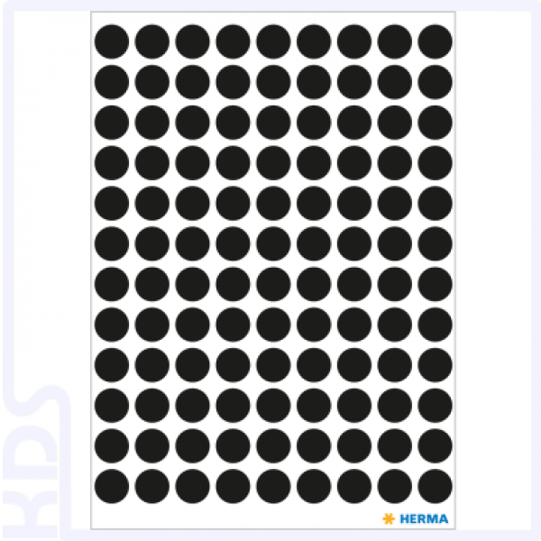 Herma Colour Dots, Ø  8mm, round, black