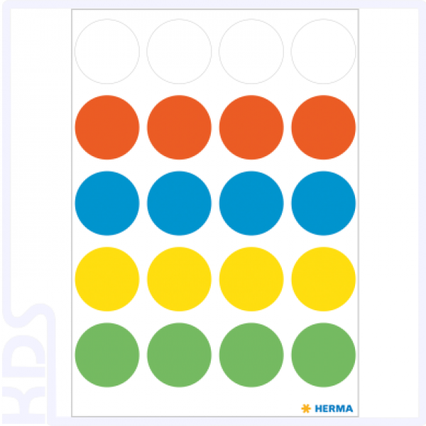 Herma Colour Dots, Ø 19mm, round, assorted colours